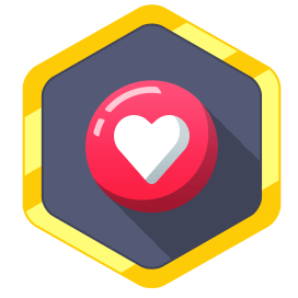 Heart icon in a red circle